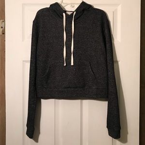 Forever 21 Black Hoodie Crop Top